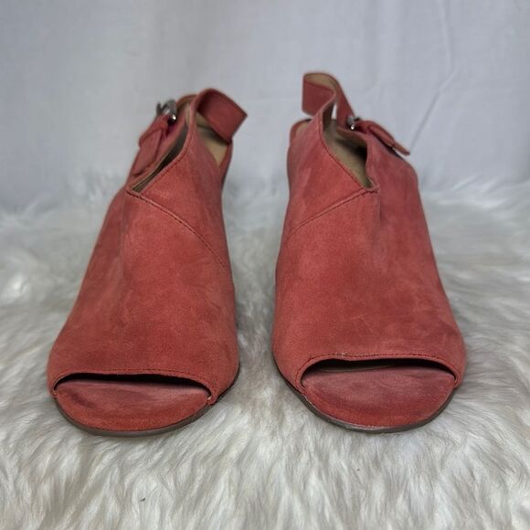 Naturalizer Shae Women's Peep-Toe Coral Suede Shoes  Sz 9 - Picture 3 of 7